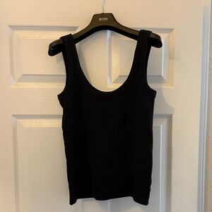 sold Out NYC Black Ribbed Scoop Neck Tank